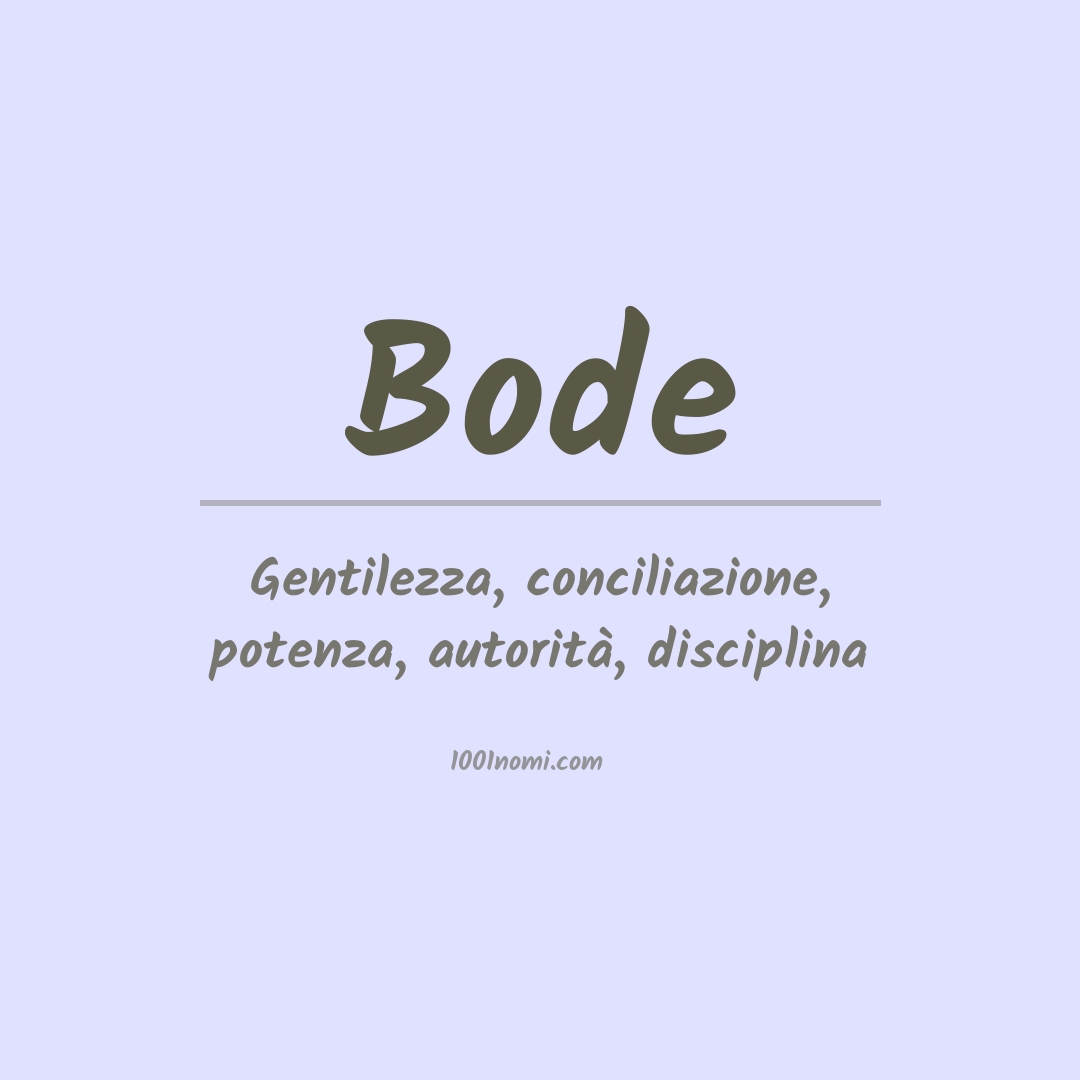 Significato del nome Bode