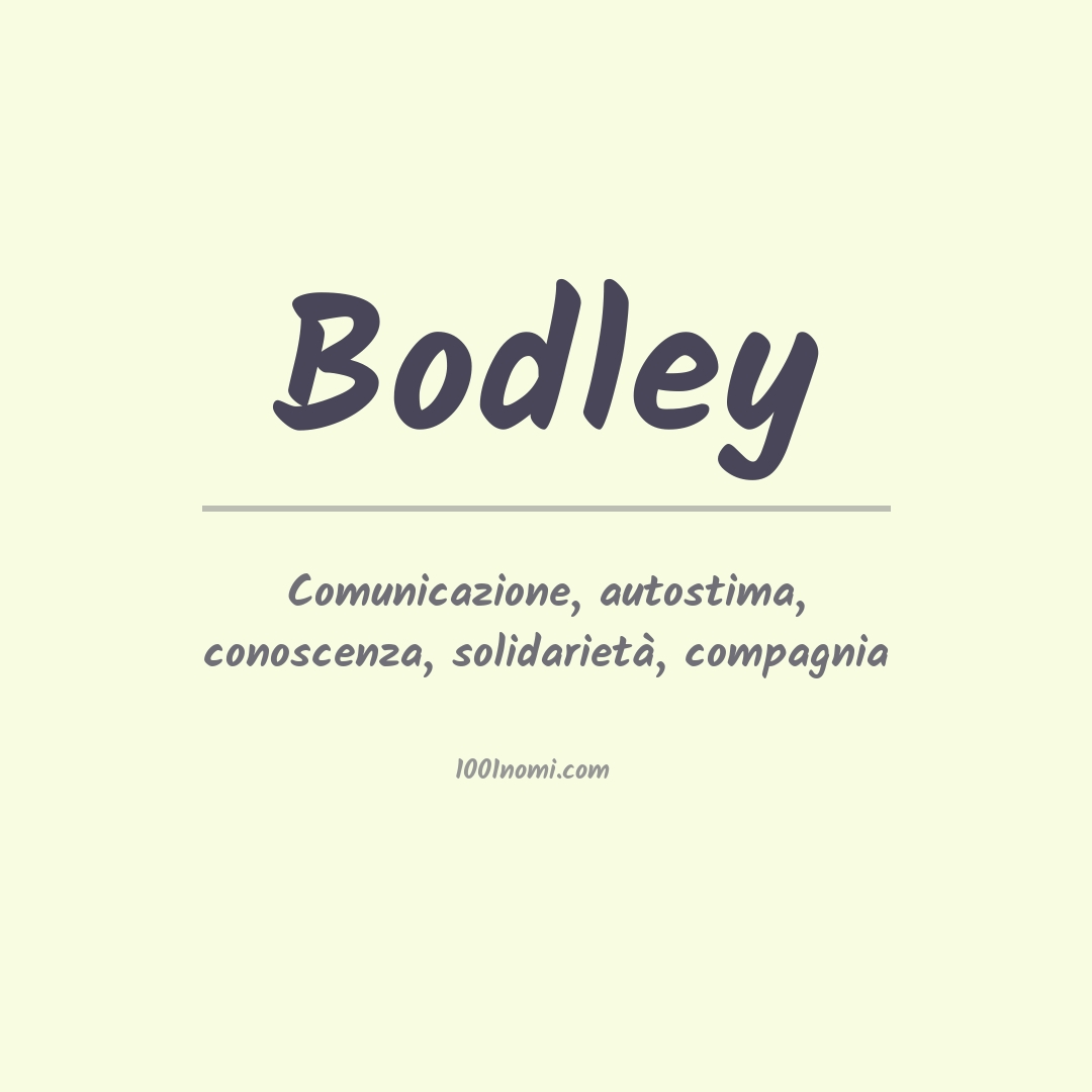 Significato del nome Bodley