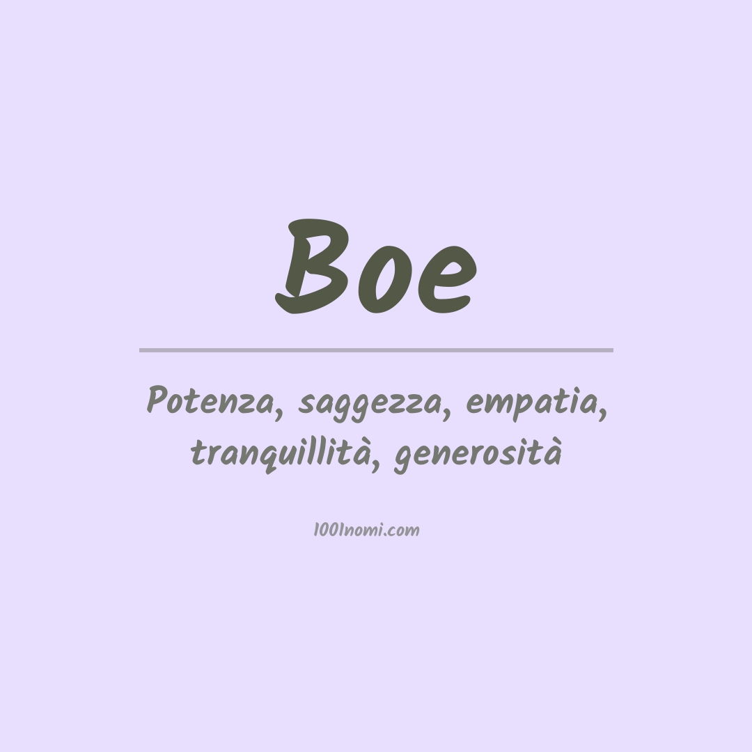 Significato del nome Boe