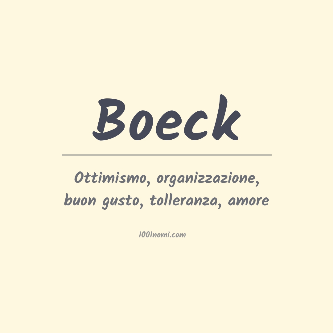 Significato del nome Boeck