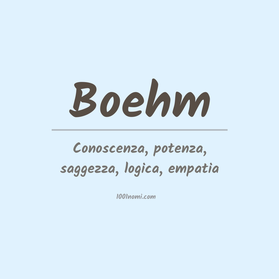 Significato del nome Boehm