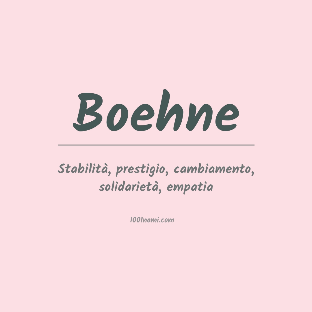 Significato del nome Boehne