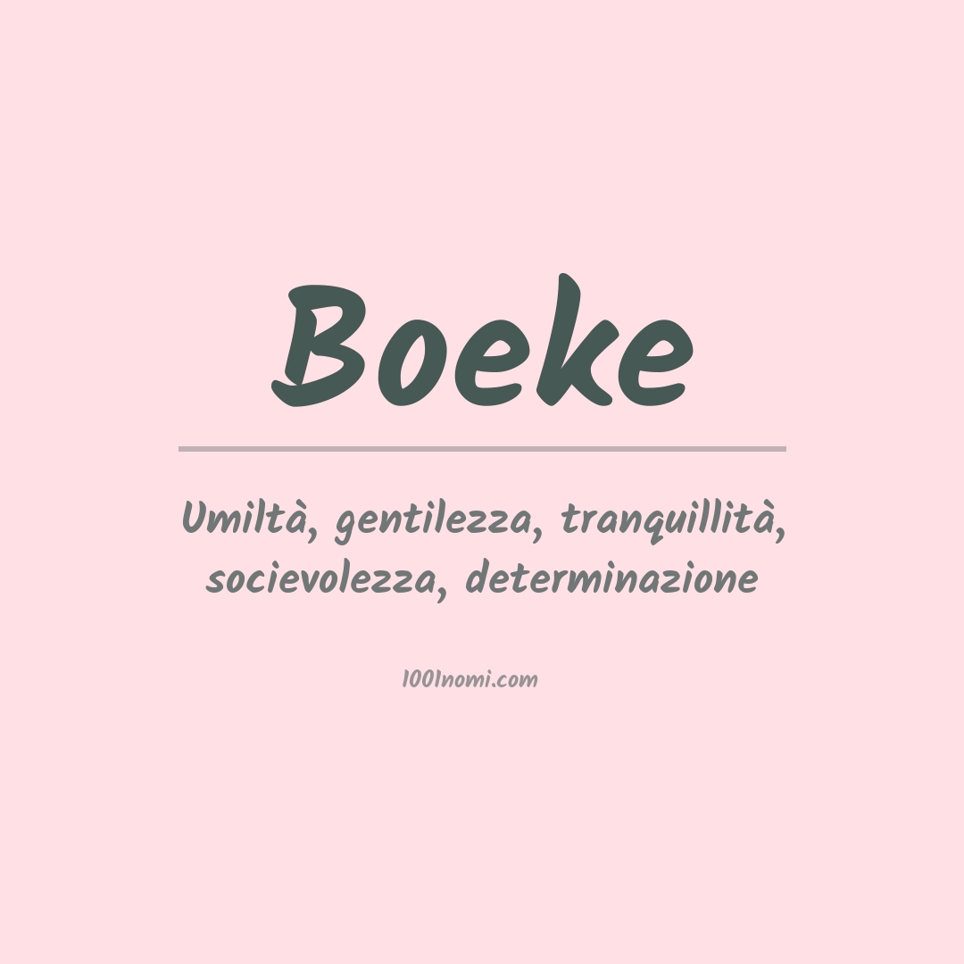 Significato del nome Boeke