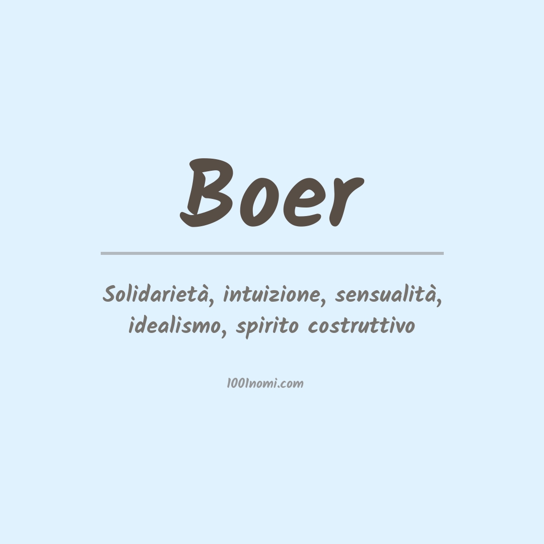 Significato del nome Boer