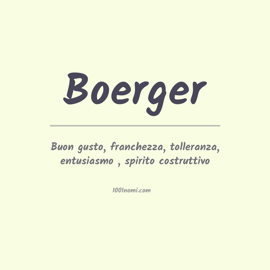 Significato del nome Boerger