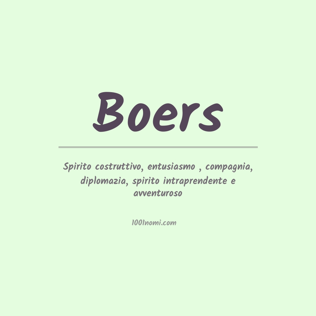 Significato del nome Boers