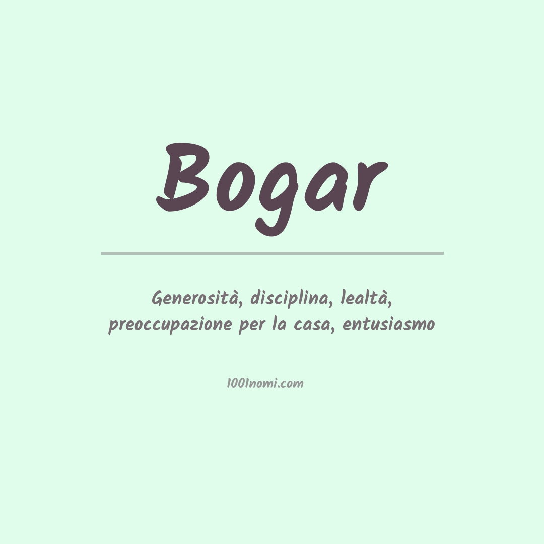 Significato del nome Bogar