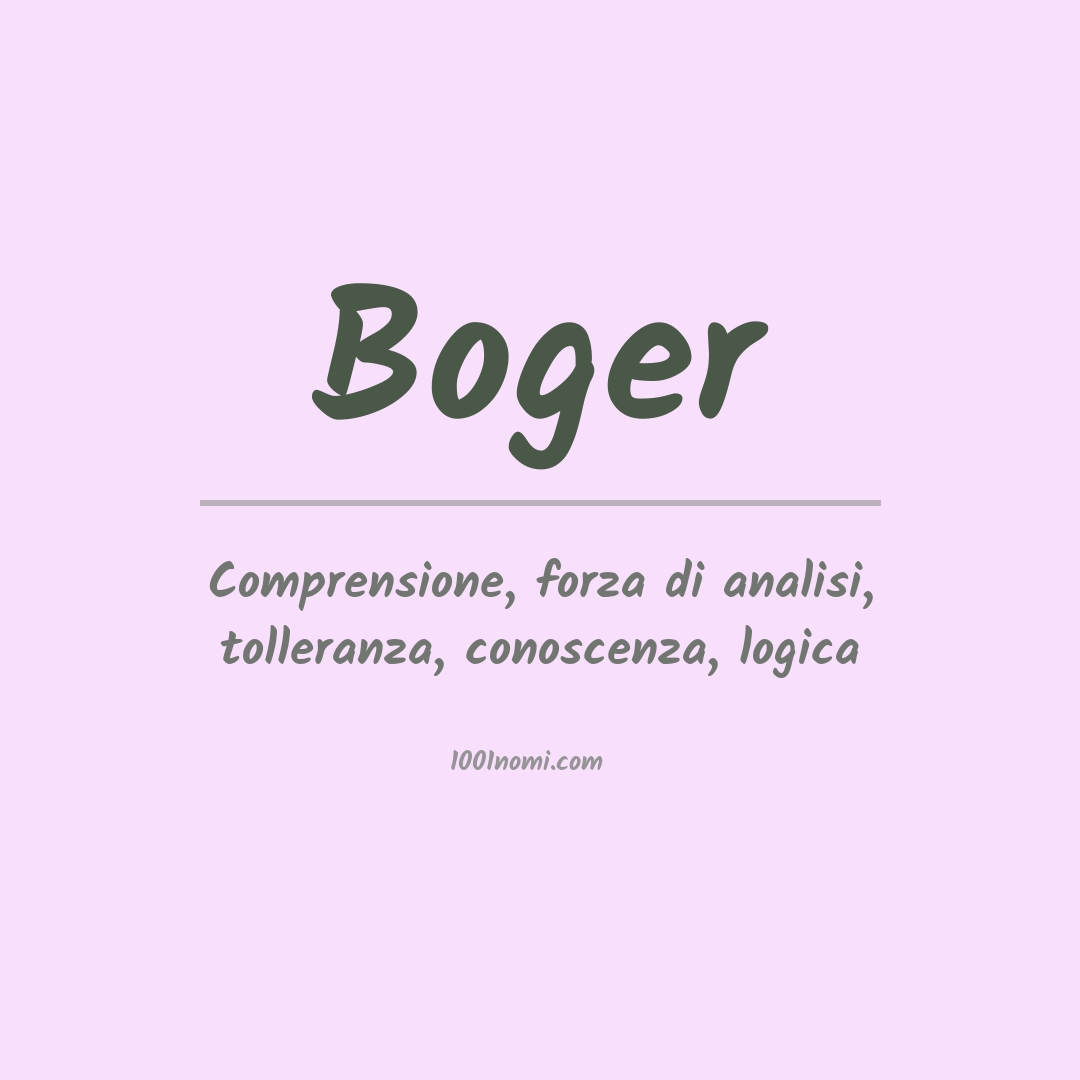 Significato del nome Boger