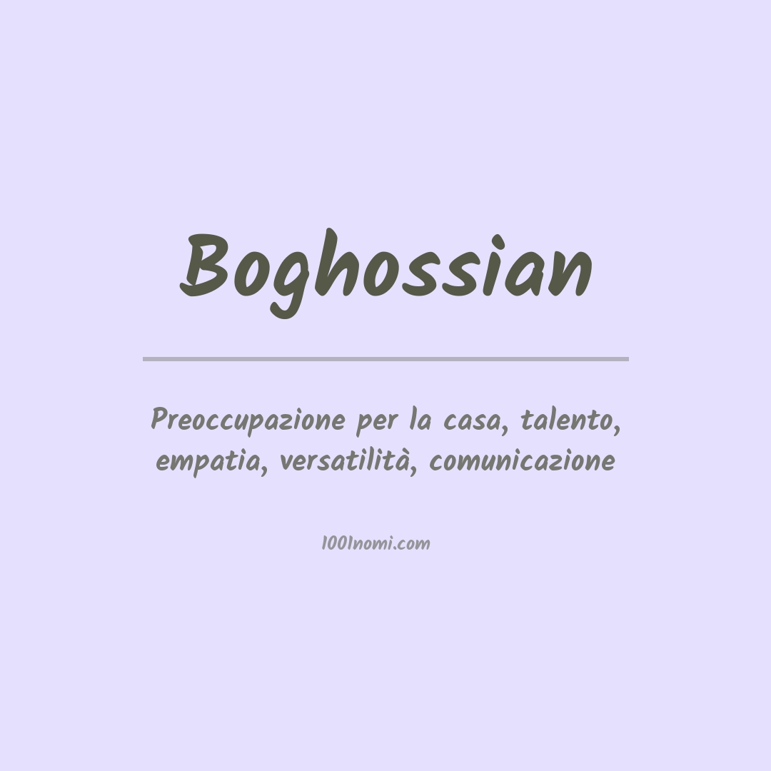 Significato del nome Boghossian