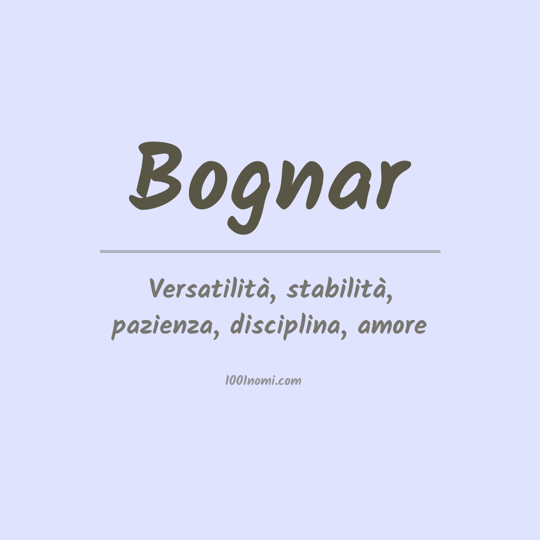 Significato del nome Bognar