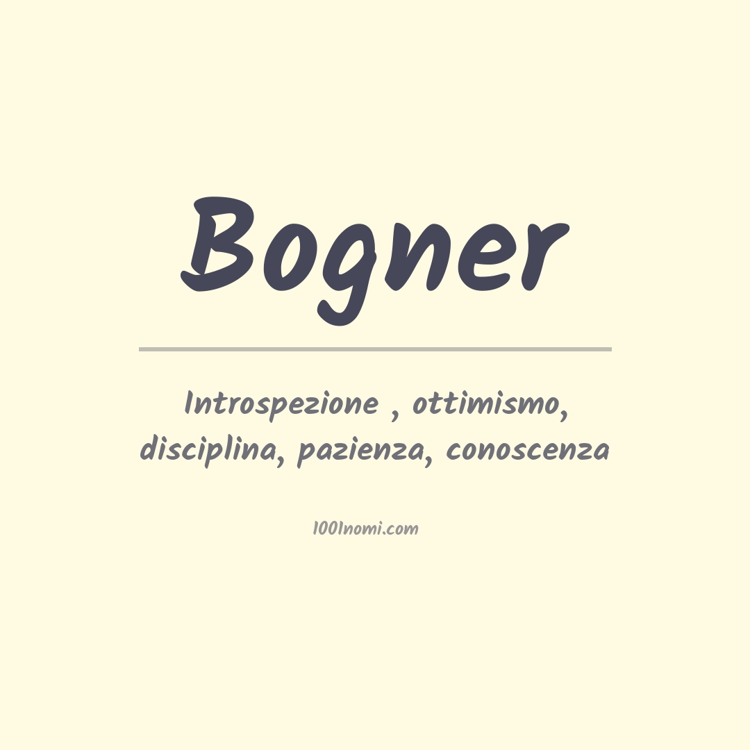 Significato del nome Bogner