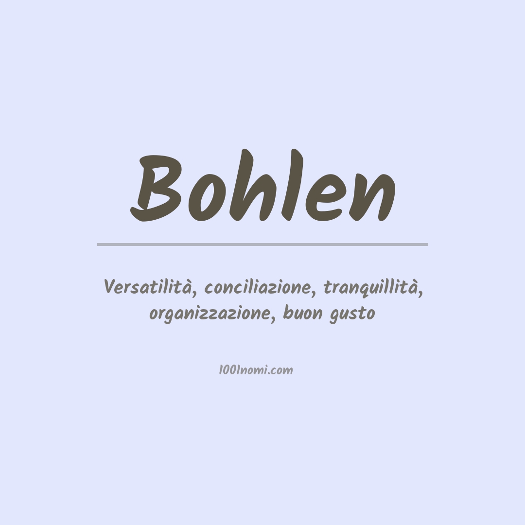 Significato del nome Bohlen