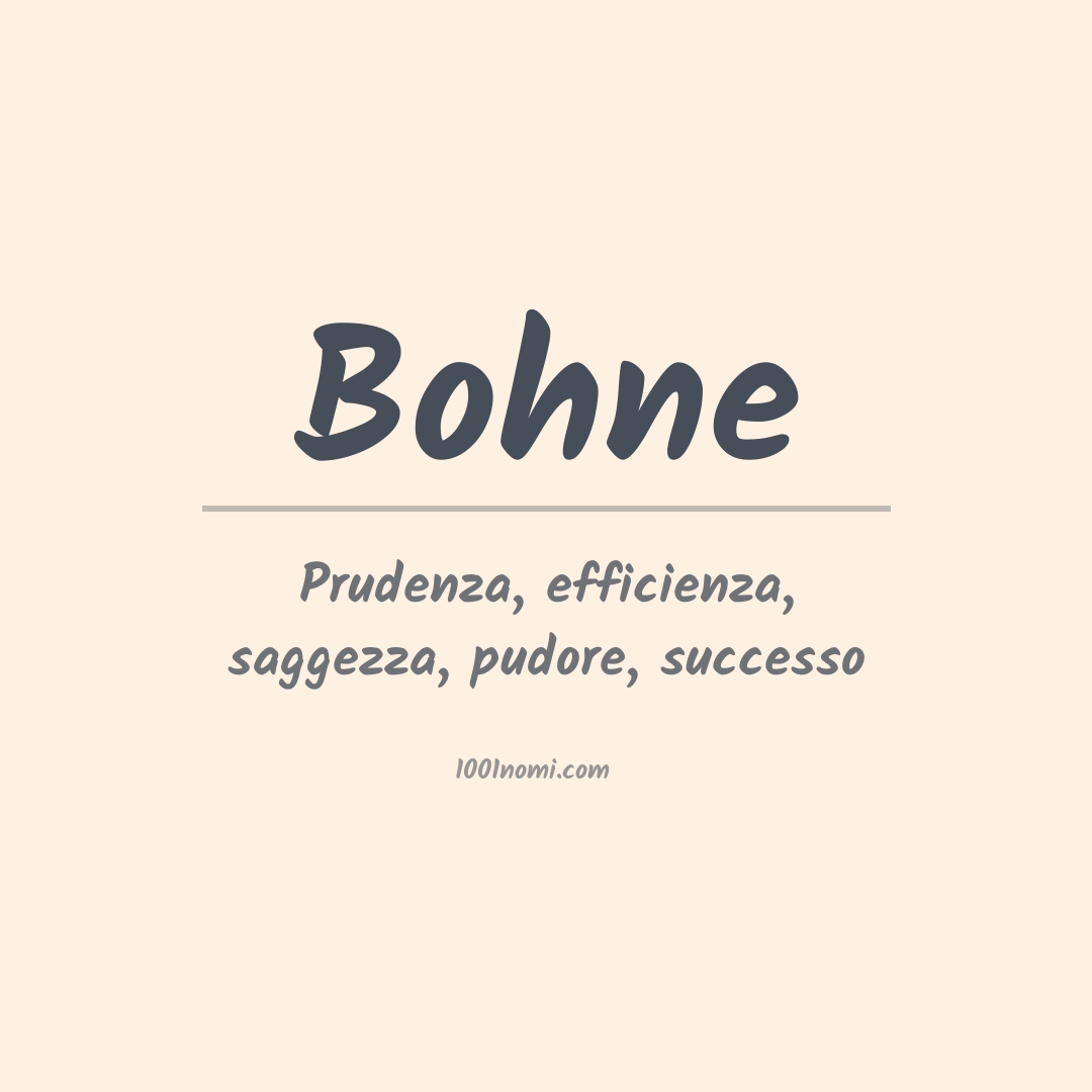 Significato del nome Bohne