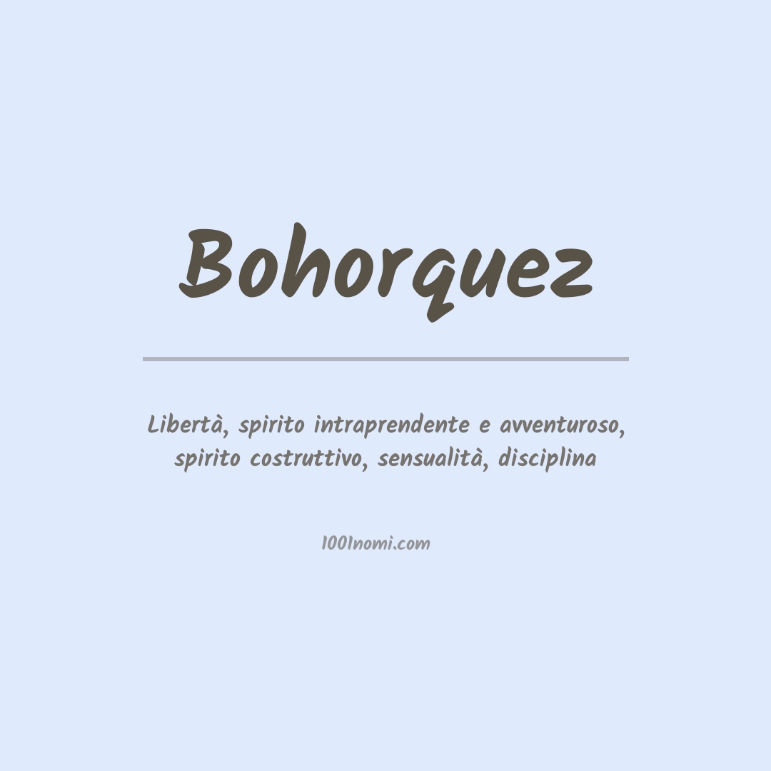 Significato del nome Bohorquez