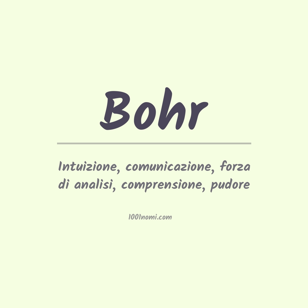 Significato del nome Bohr