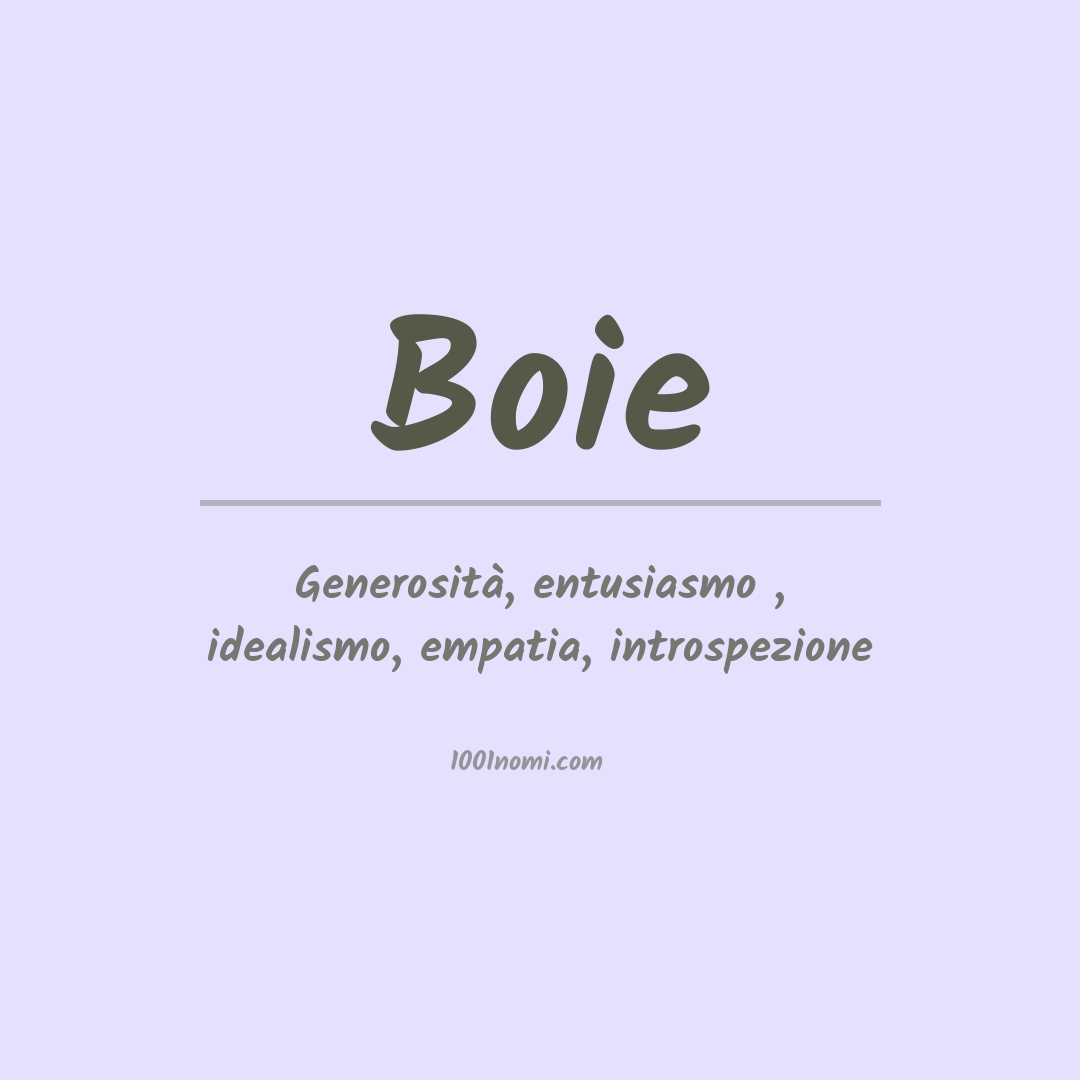 Significato del nome Boie