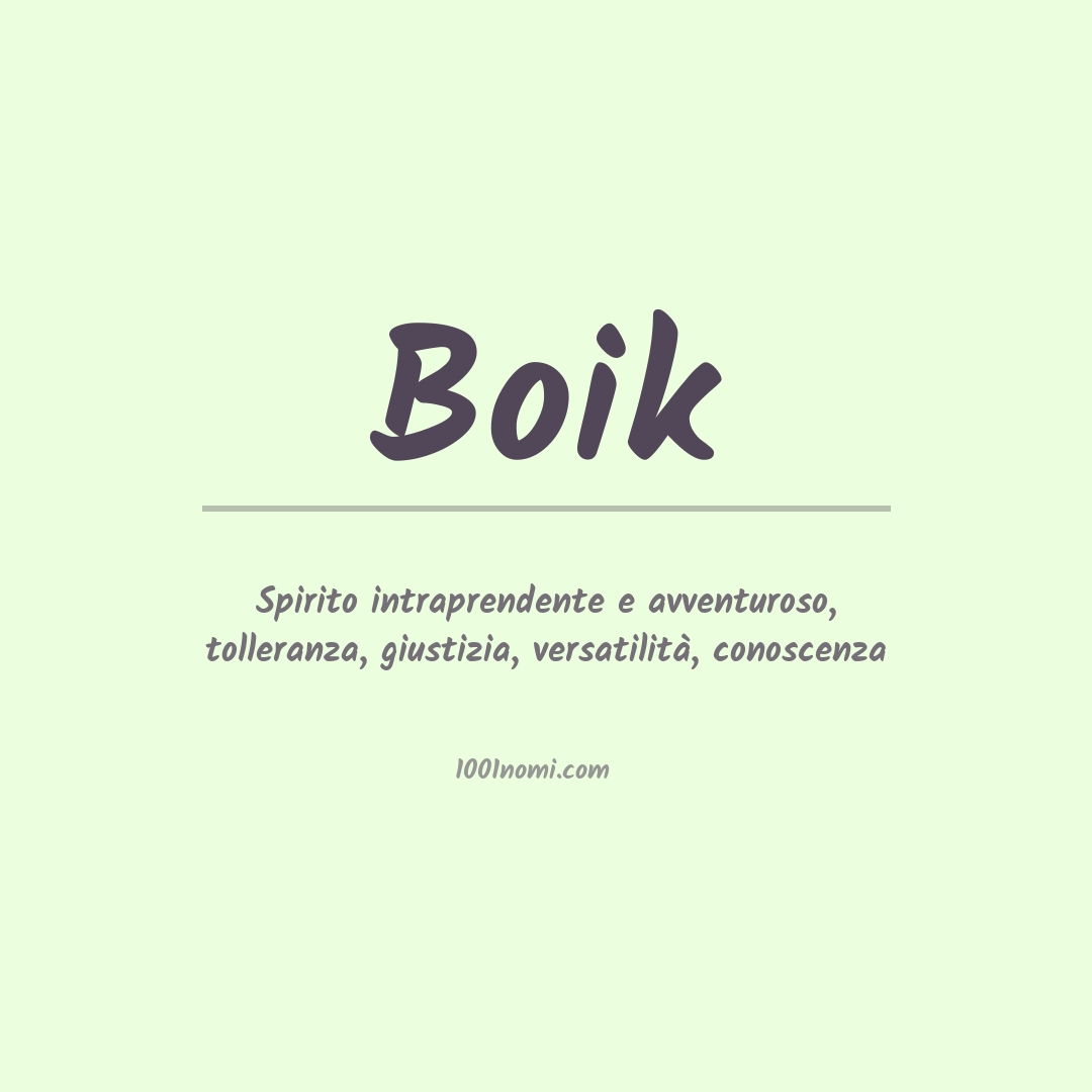 Significato del nome Boik