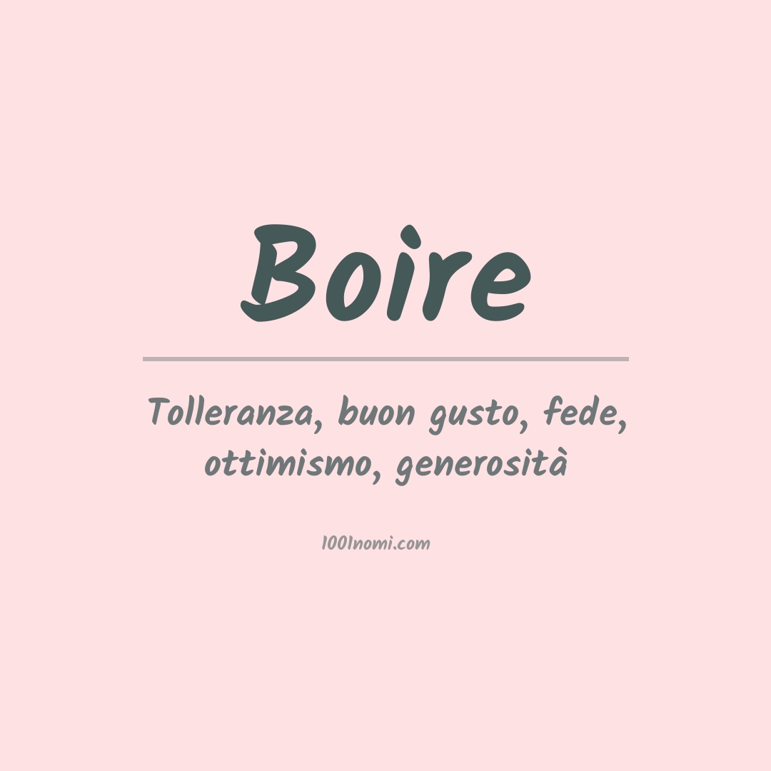 Significato del nome Boire