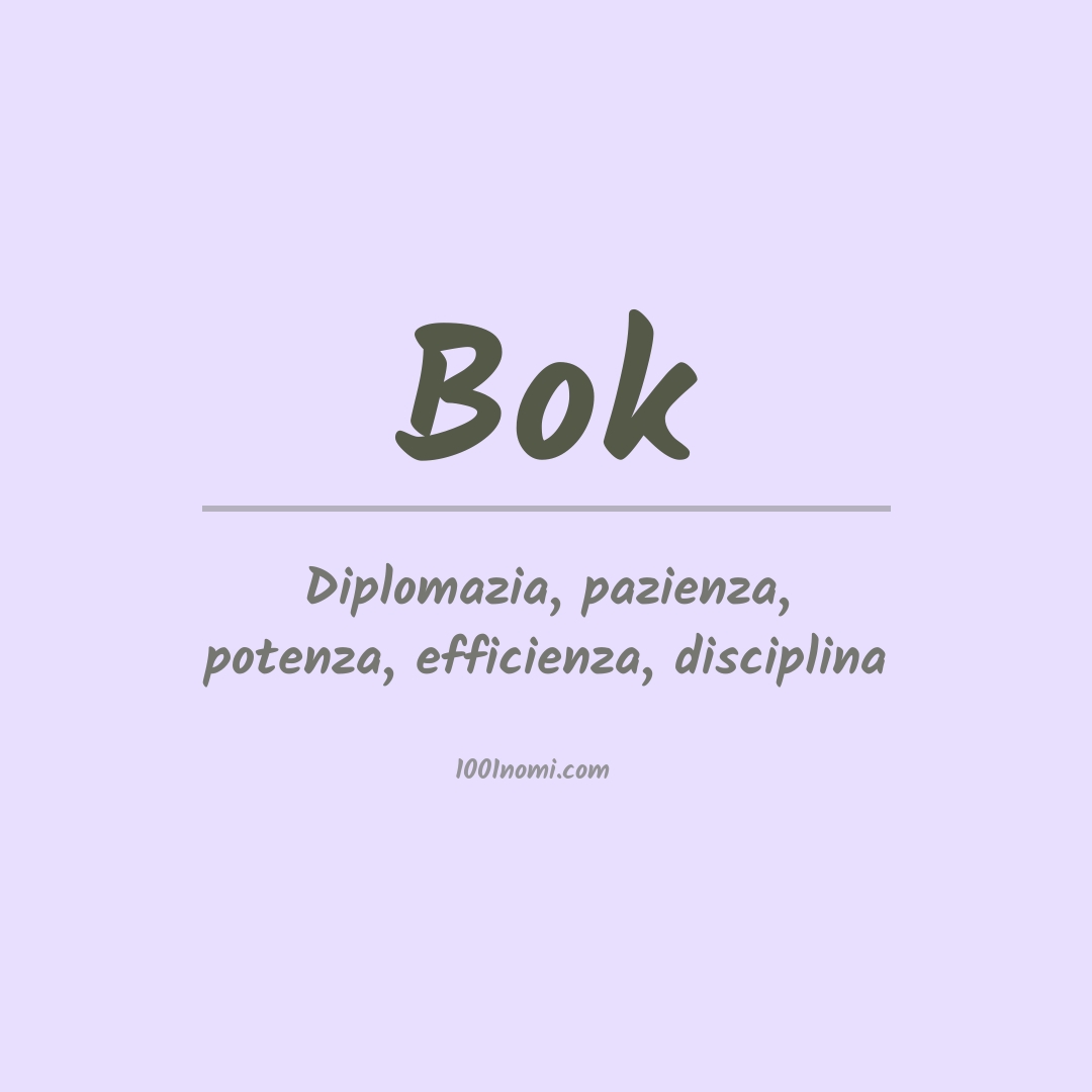 Significato del nome Bok