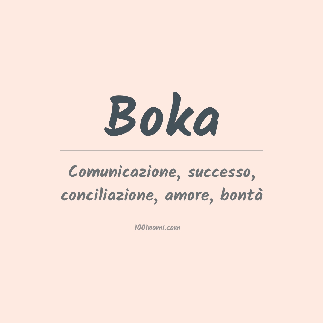Significato del nome Boka Significato del nome Boka