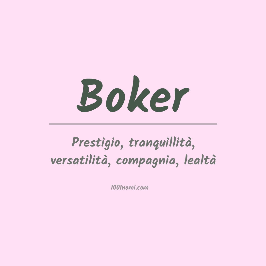 Significato del nome Boker