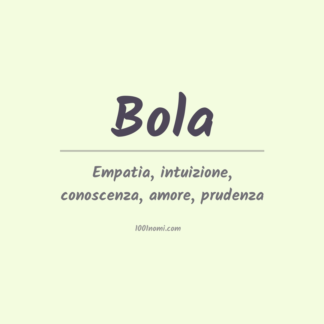 Significato del nome Bola Significato del nome Bola