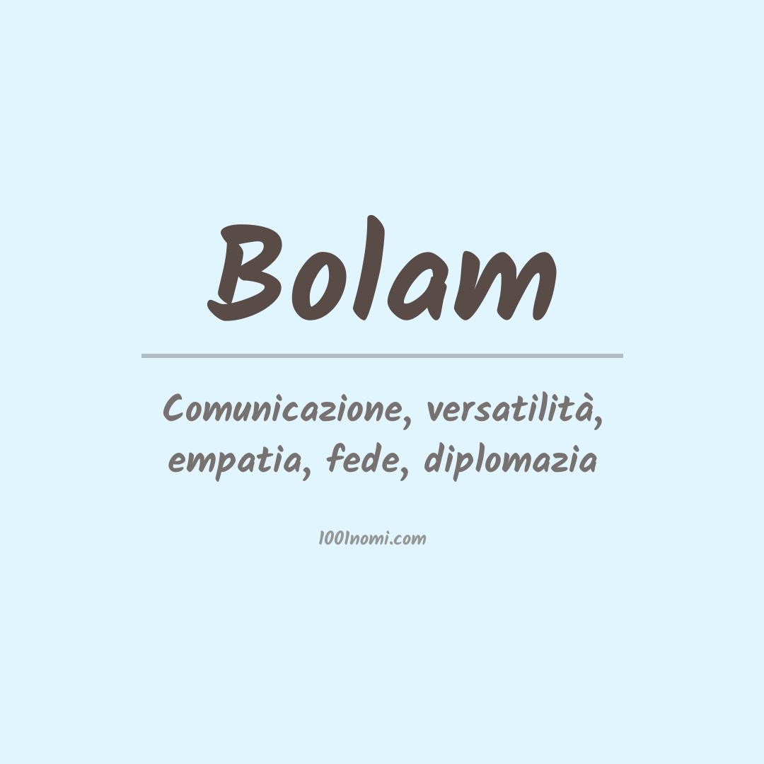 Significato del nome Bolam