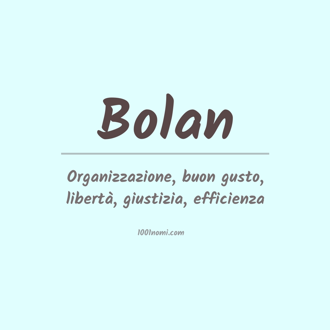 Significato del nome Bolan Significato del nome Bolan