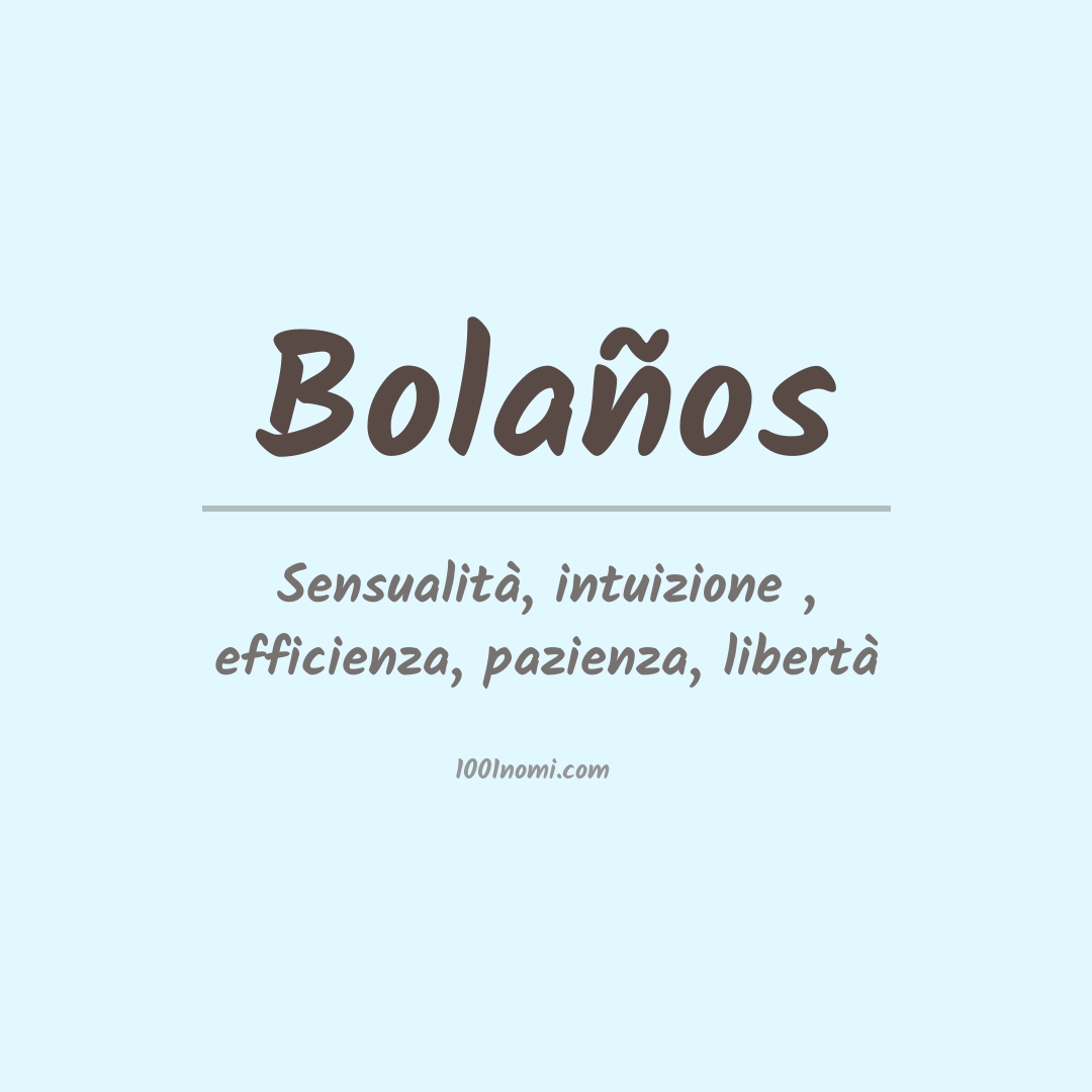 Significato del nome Bolaños