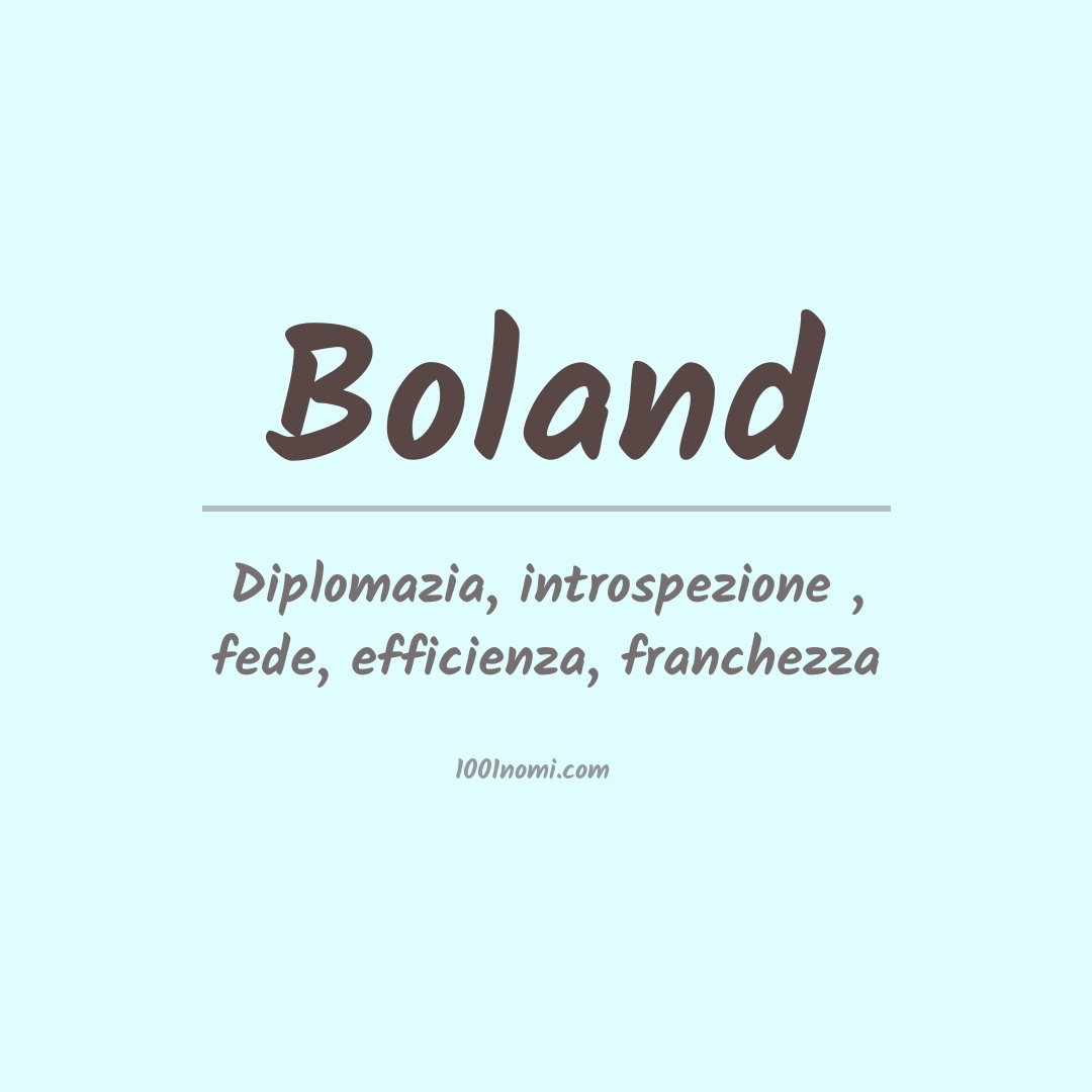 Significato del nome Boland