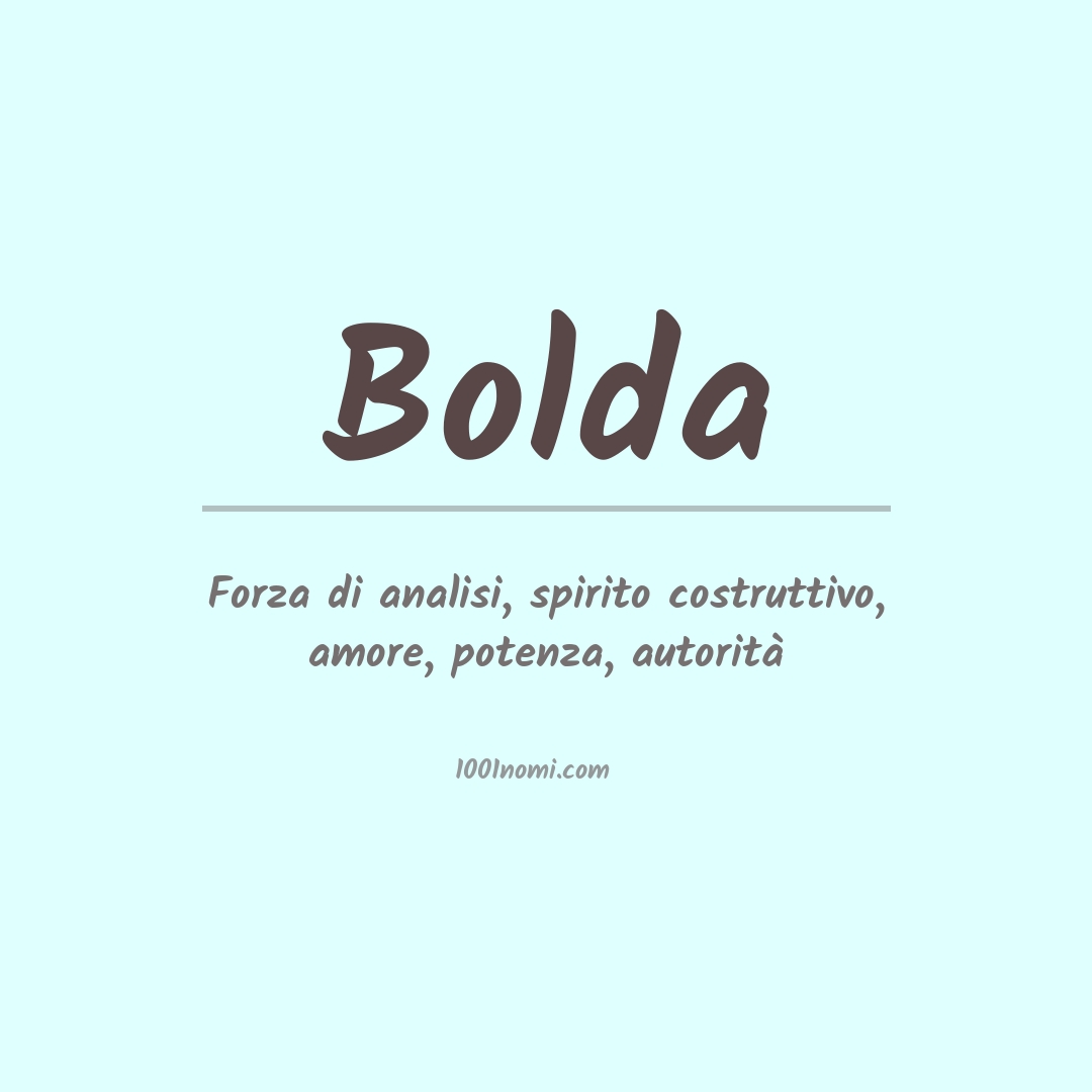 Significato del nome Bolda