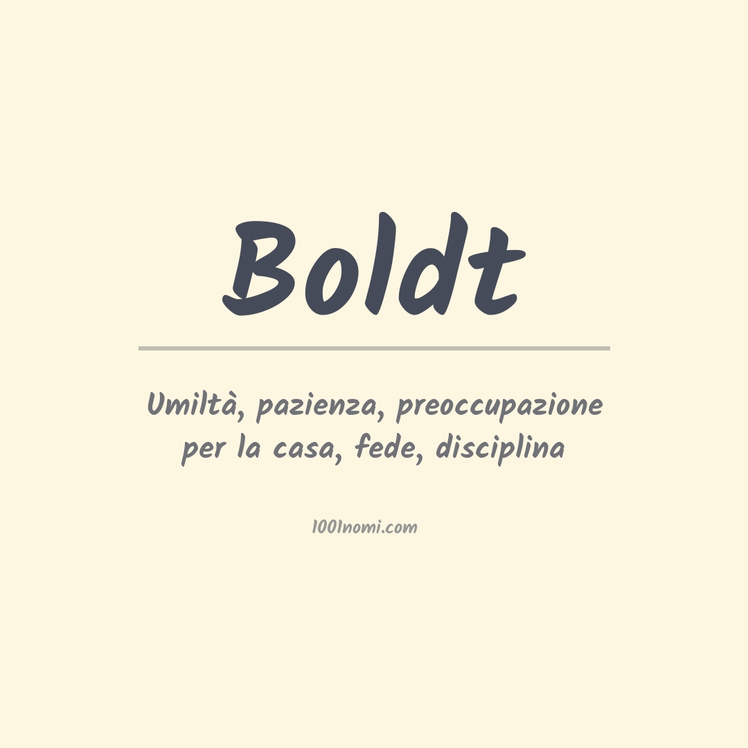 Significato del nome Boldt