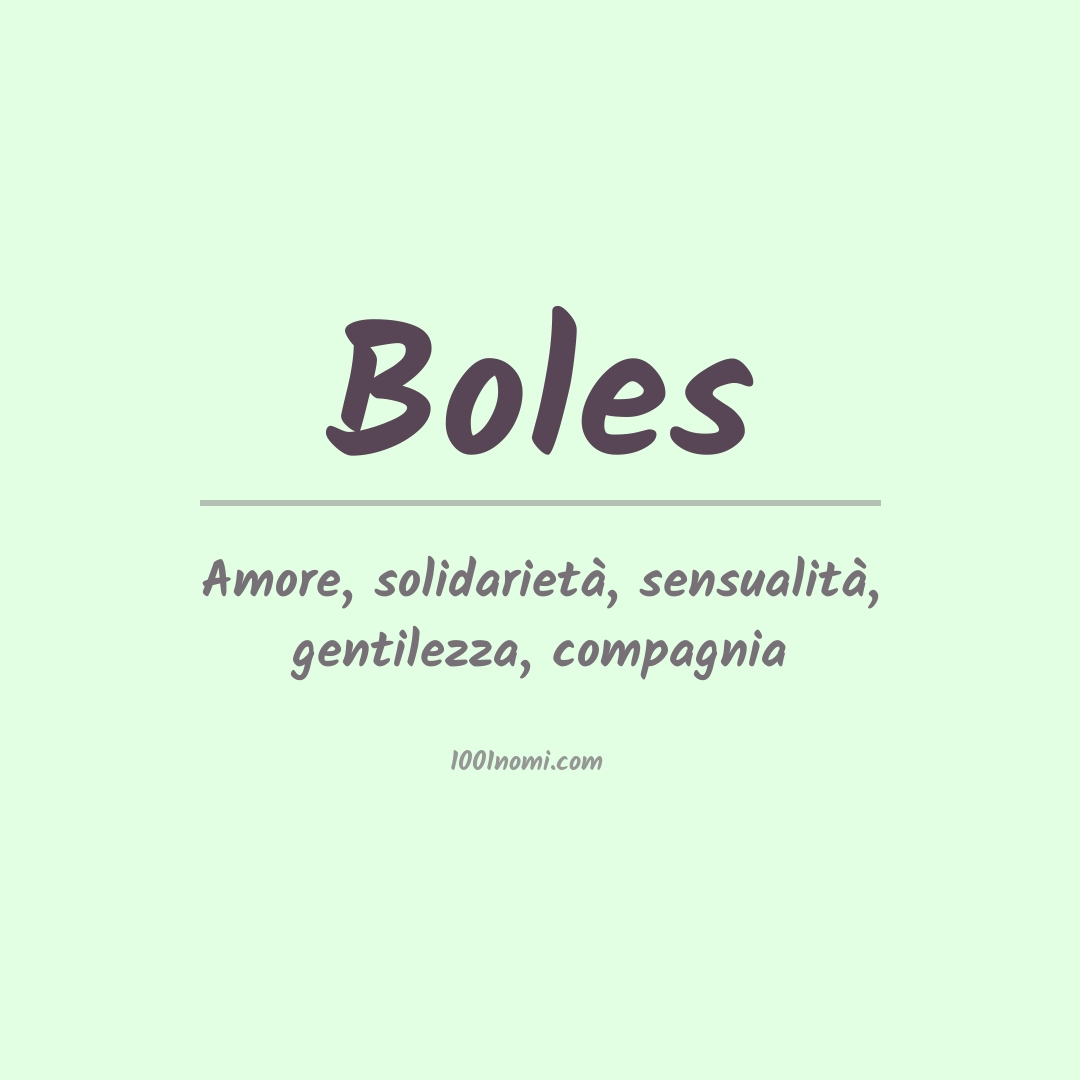 Significato del nome Boles