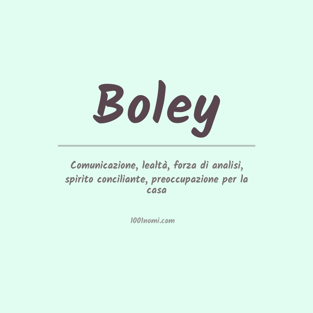 Significato del nome Boley