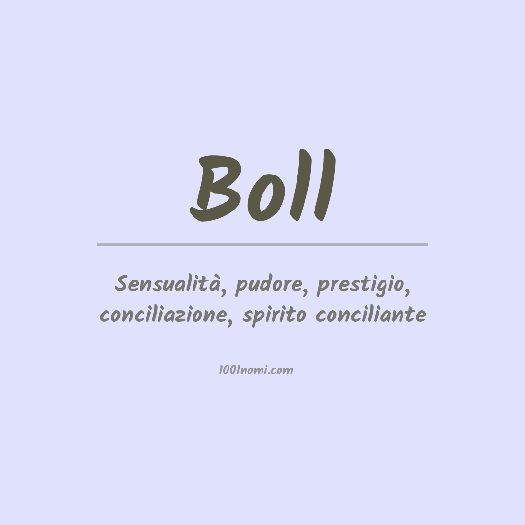 Significato del nome Boll