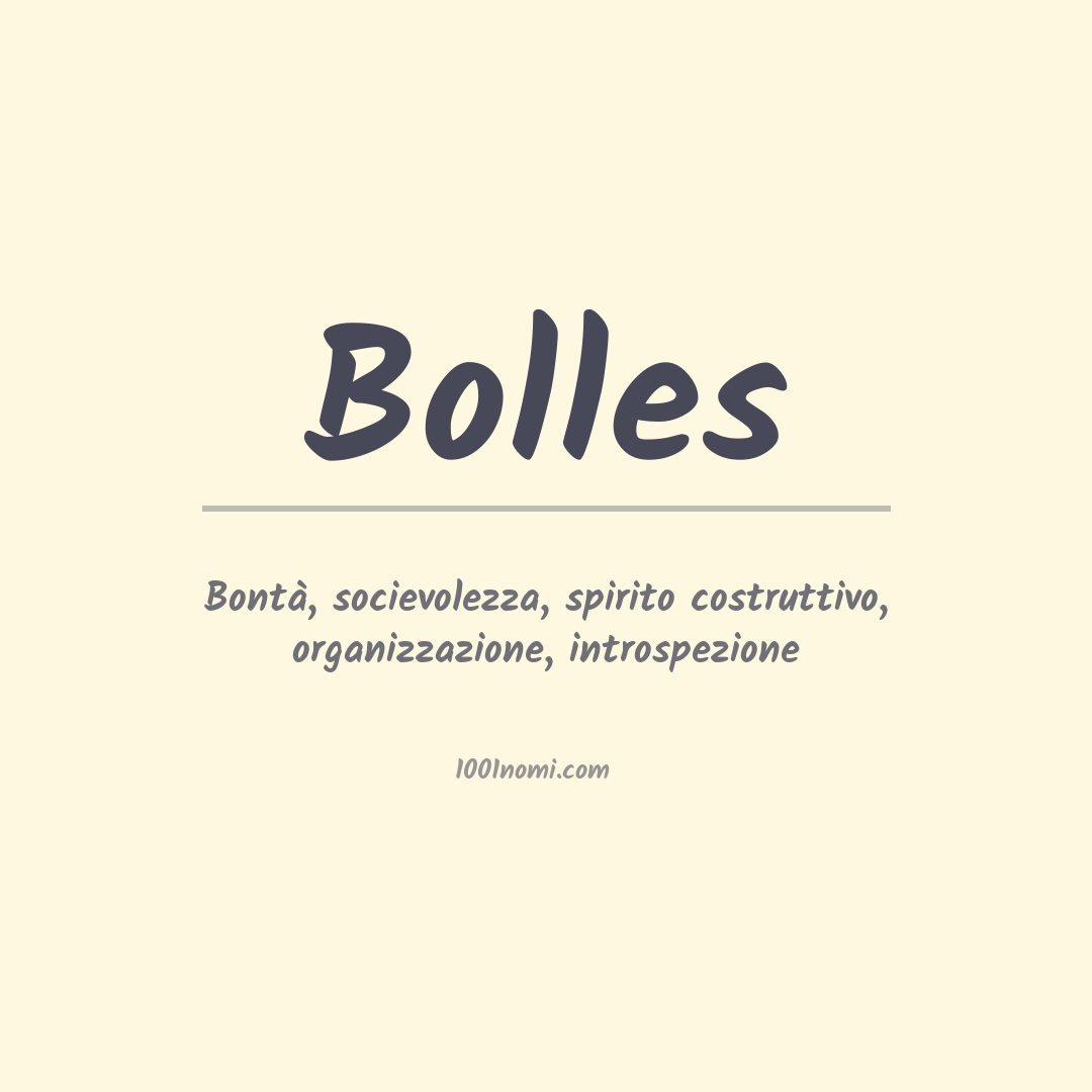 Significato del nome Bolles