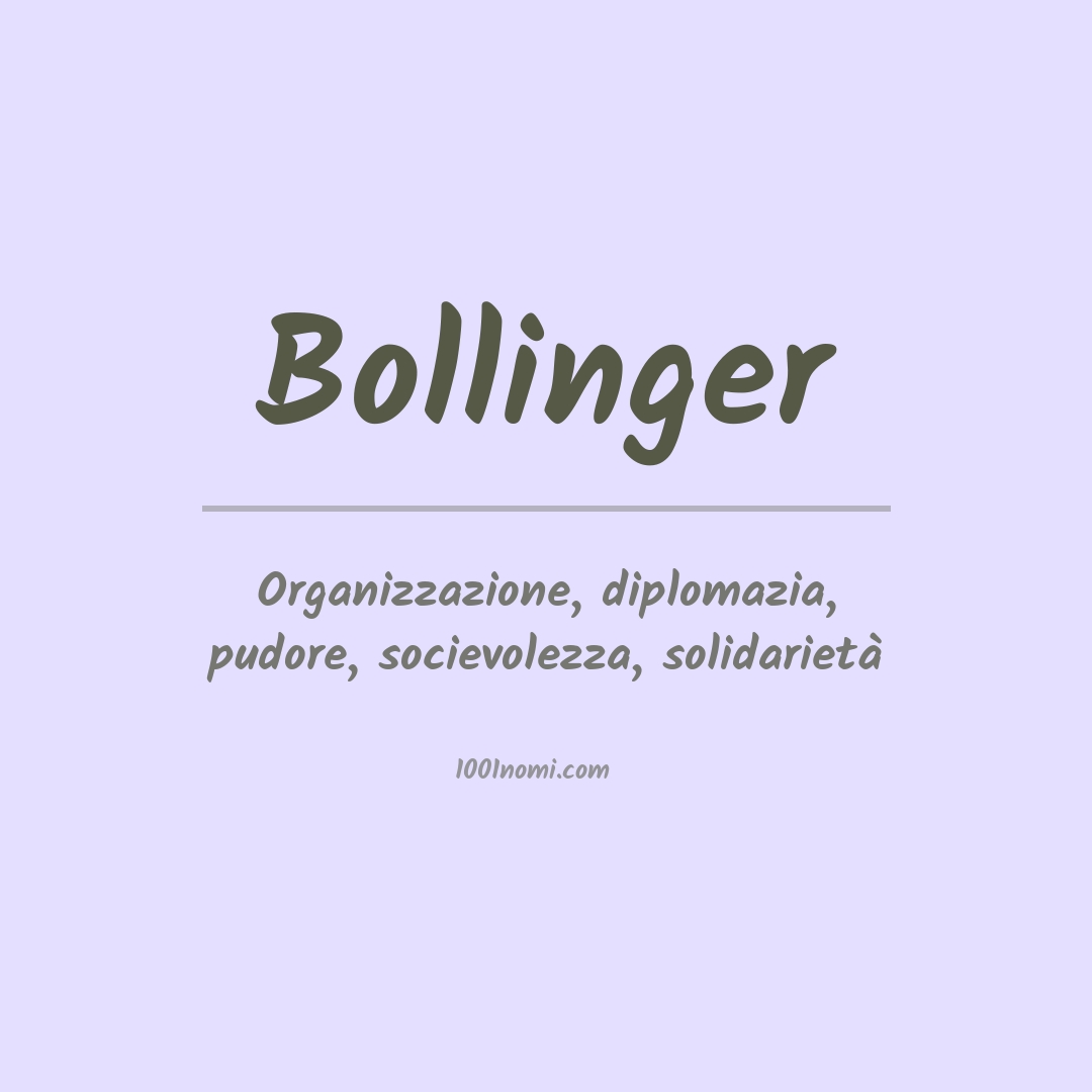 Significato del nome Bollinger