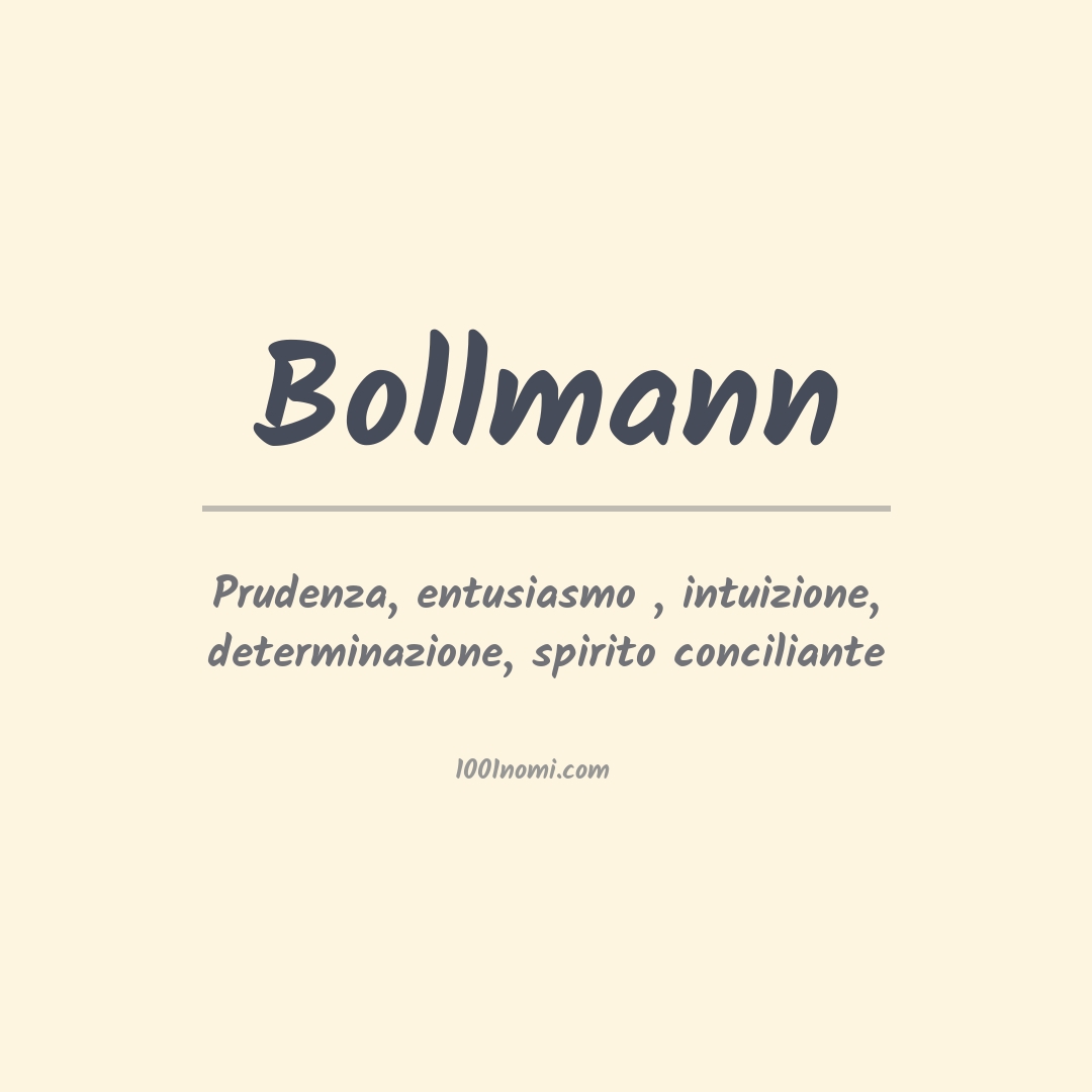 Significato del nome Bollmann