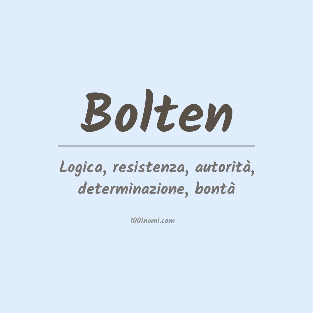 Significato del nome Bolten