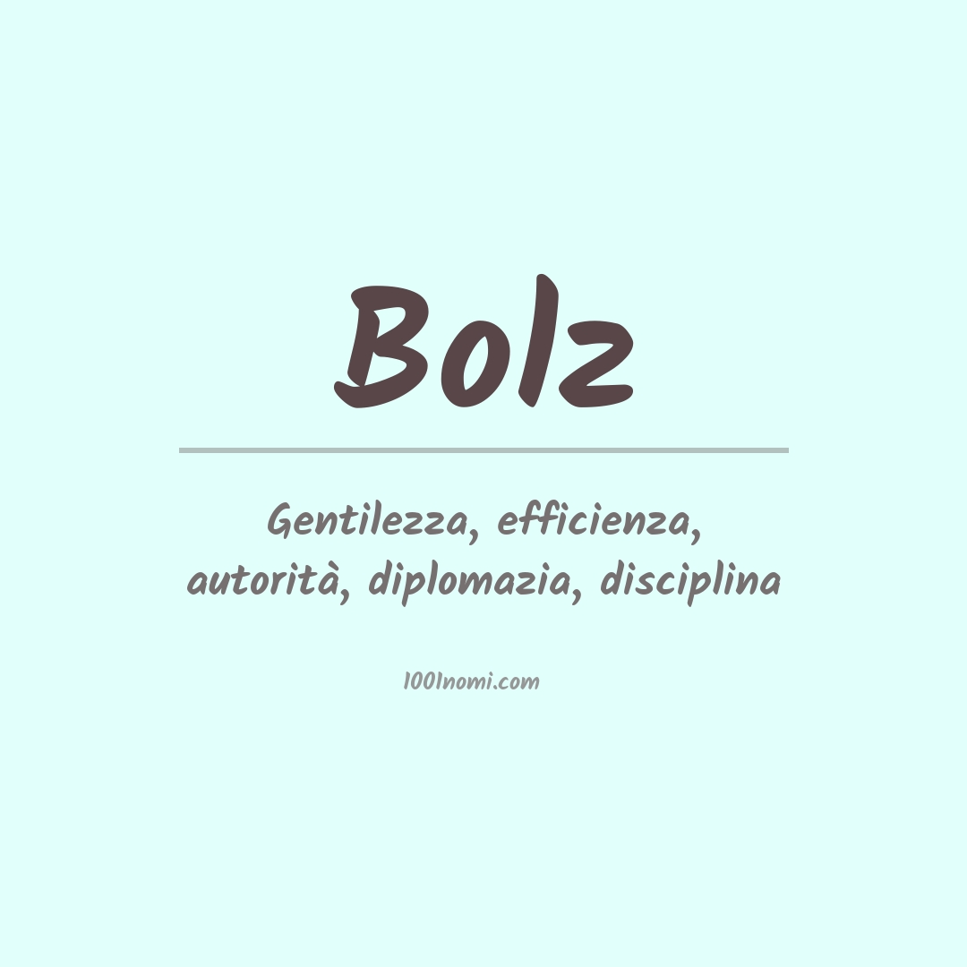 Significato del nome Bolz