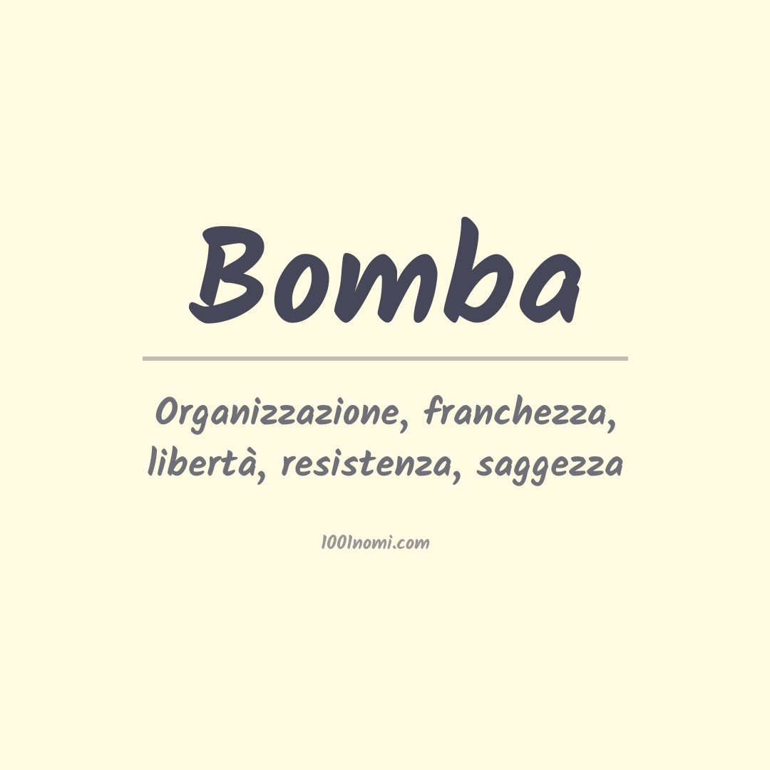 Significato del nome Bomba