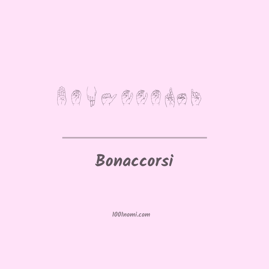 Bonaccorsi nella lingua dei segni
