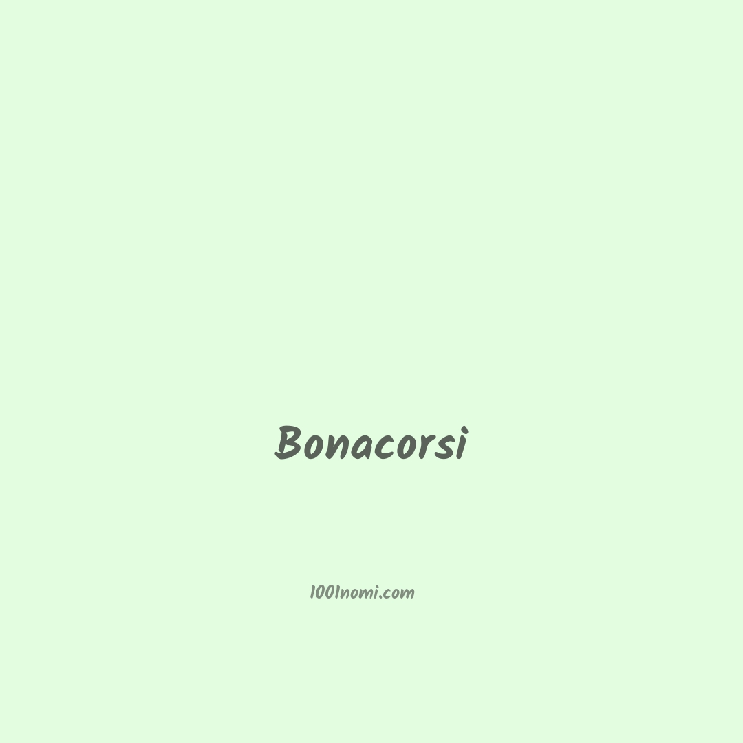 Bonacorsi in cinese