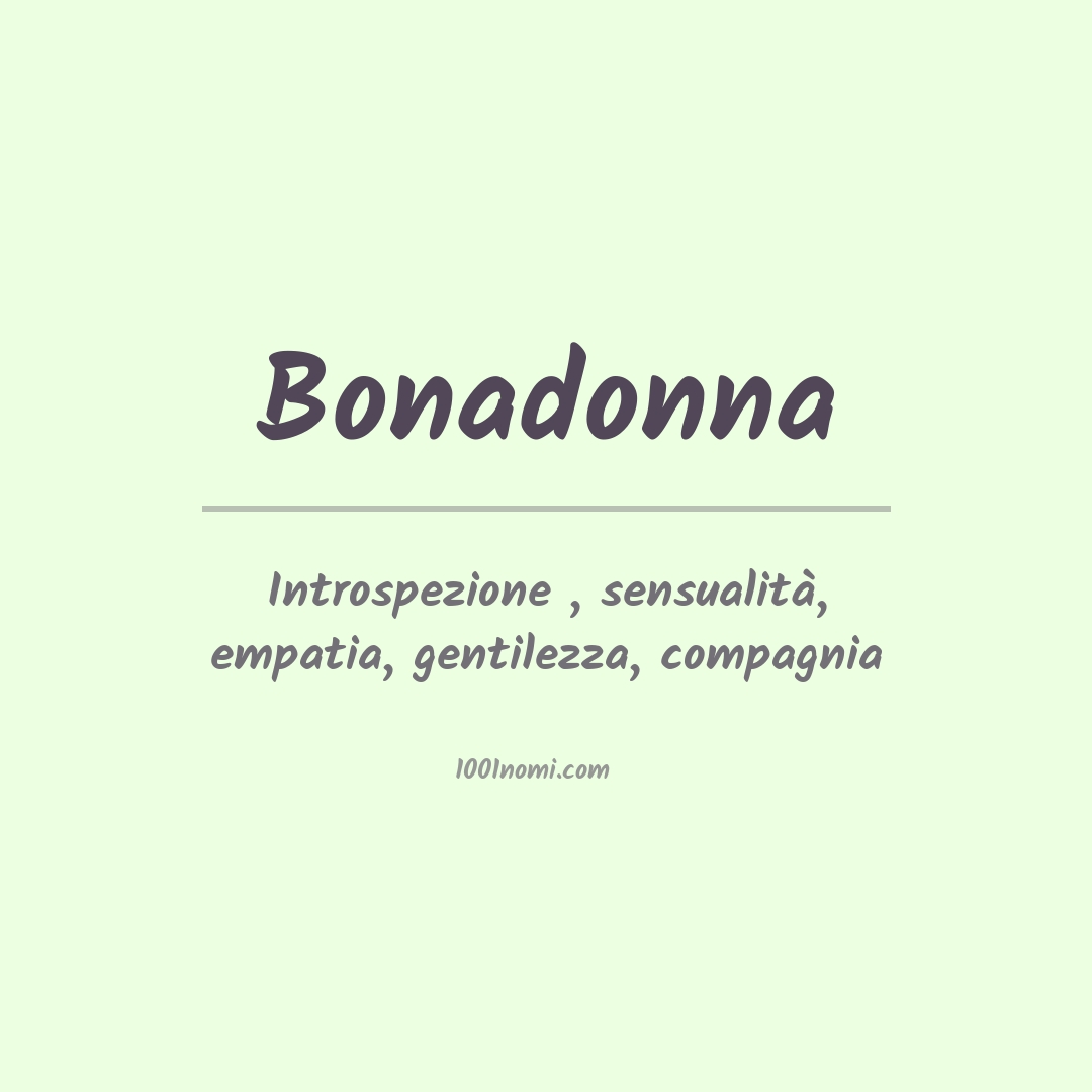 Significato del nome Bonadonna