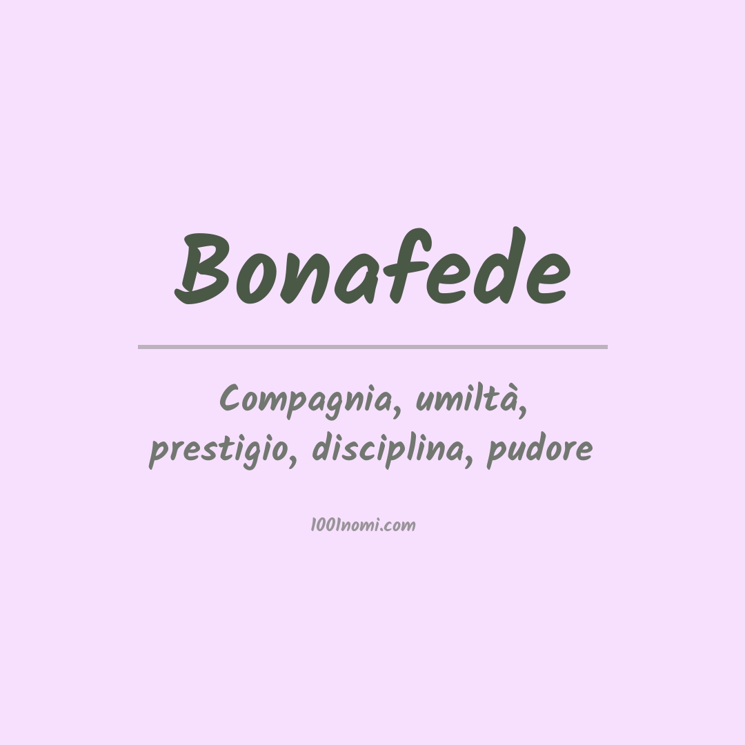 Significato del nome Bonafede