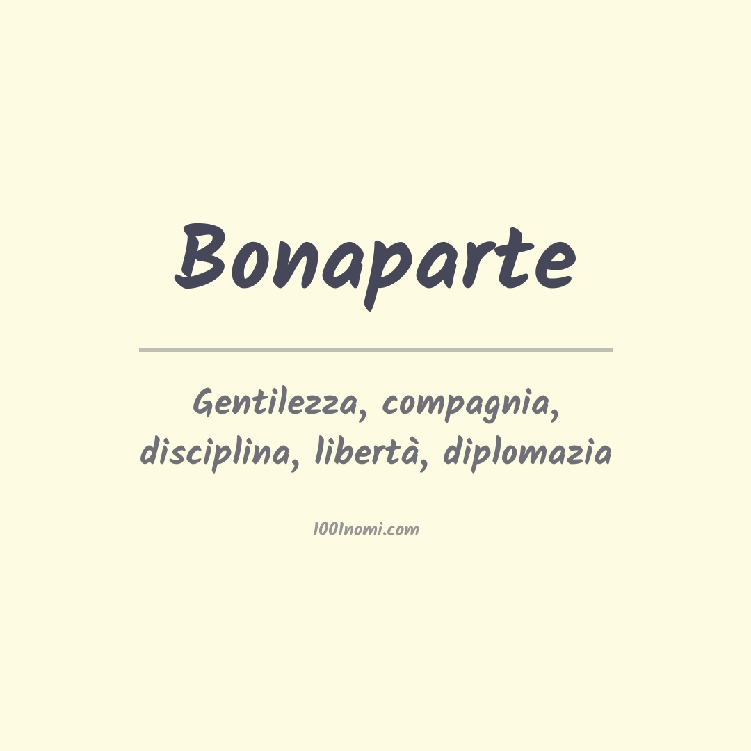 Significato del nome Bonaparte