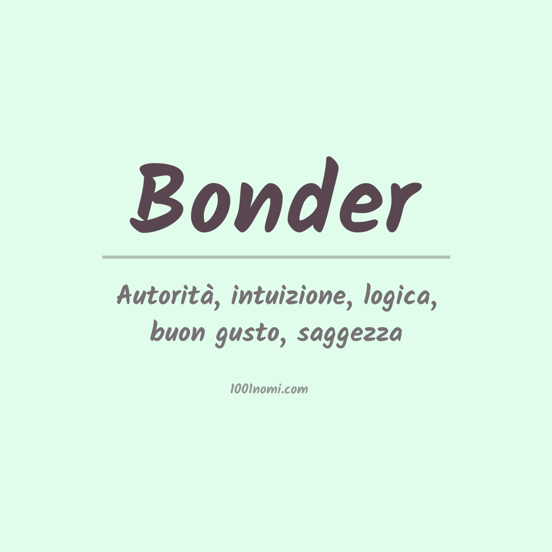 Significato del nome Bonder