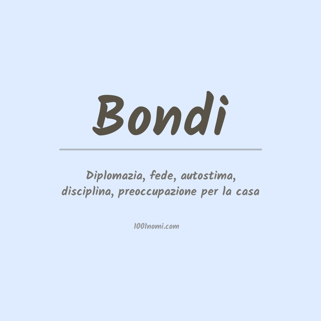 Significato del nome Bondi