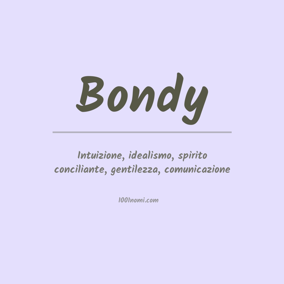 Significato del nome Bondy