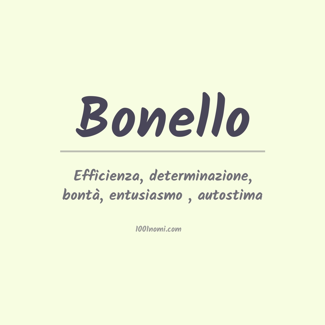 Significato del nome Bonello